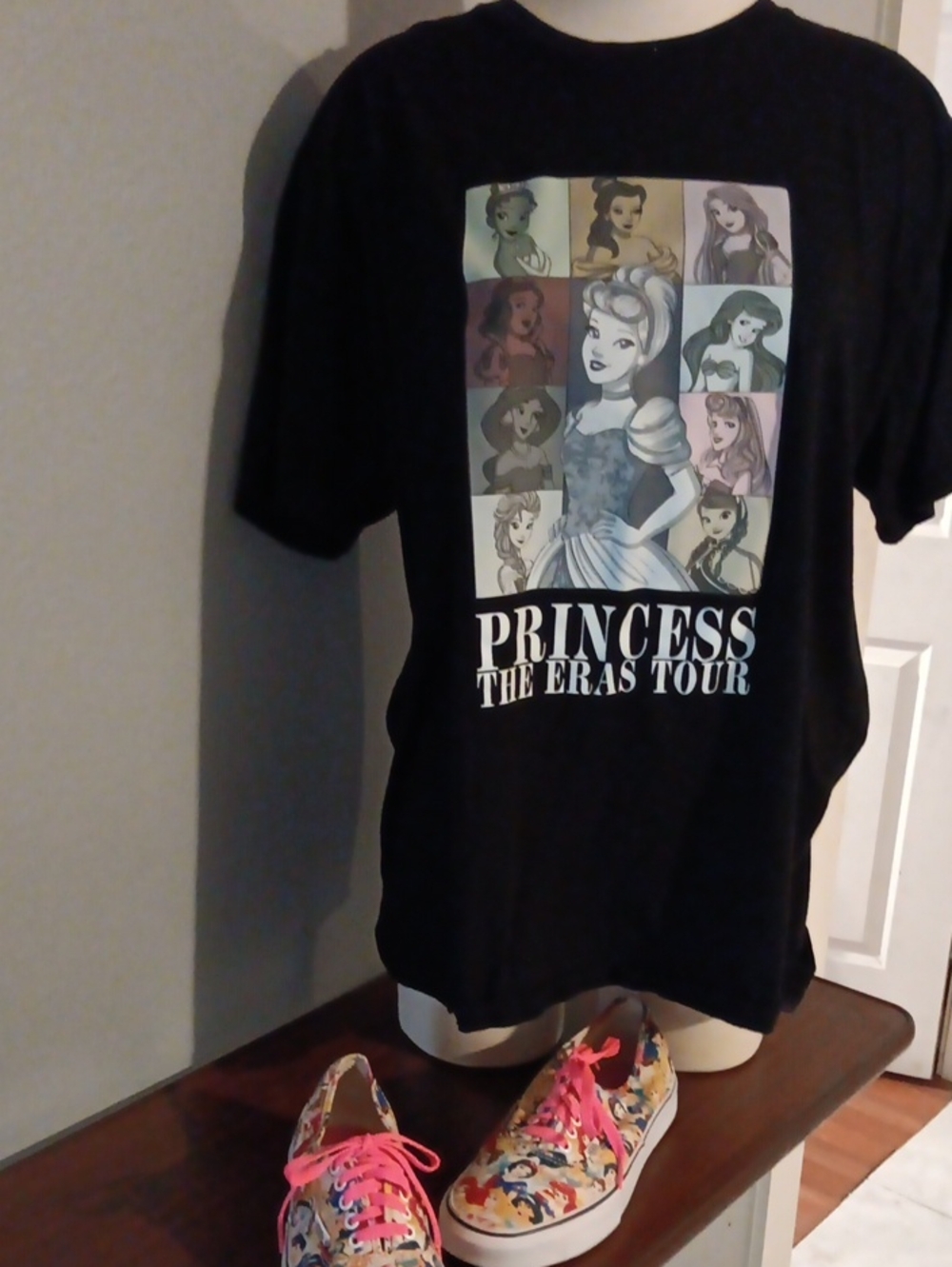 Princess The Eras Tour Graphic Tee - Black with Pastel Princess Panel